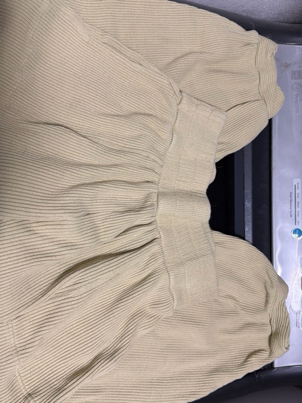 Free People Ribbed Track Joggers in Light Beige